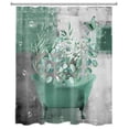 thumbnail image 5 of HVEST Eucalyptus Leaves Shower Curtain Green Leaf with Floral Butterfly Bathtub on Green and Grey Background Shower Curtain for Bathroom Nature Plant Bathroom Shower Curtain with Hooks,72L x 60W Inch, 5 of 5