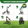 thumbnail image 5 of XDriveMax Golf Push Cart 3-Wheel Folding Pull Carts Lightweight with Cup Holders, scorecard Holders, and Storage, Perfect for Golf Clubs and Bags, Green, 5 of 5
