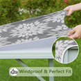 thumbnail image 6 of Washable Fabric Boho Floral Design Tablecloth with Elastic Hem for 36x36 Inch Indoor Outdoor Tables, 6 of 6