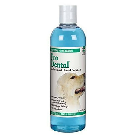 DOG & CAT DENTAL SOLUTION - Freshens Bad Breath and Cleans Dogs' & Cats' Teeth(16 Ounce 1 (Best Way To Freshen Dogs Breath)