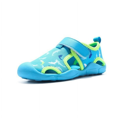 

Unisex-Child Water Shoes Closed Toe Hook Loop Sandals Mesh Printed Shoes Pool Beach for Toddler/Little Kid/Big Kid