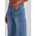 thumbnail image 4 of Jeans anchos de tiro alto para mujer Sidefeel, azul, talla 6, 4 of 9