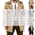 thumbnail image 2 of LYSMORA 2026 Men's Lapel Double Breasted Short Trench Coat, Strap Cuff Belted Loose Fit Windproof Business Casual Outerwear, 2 of 7