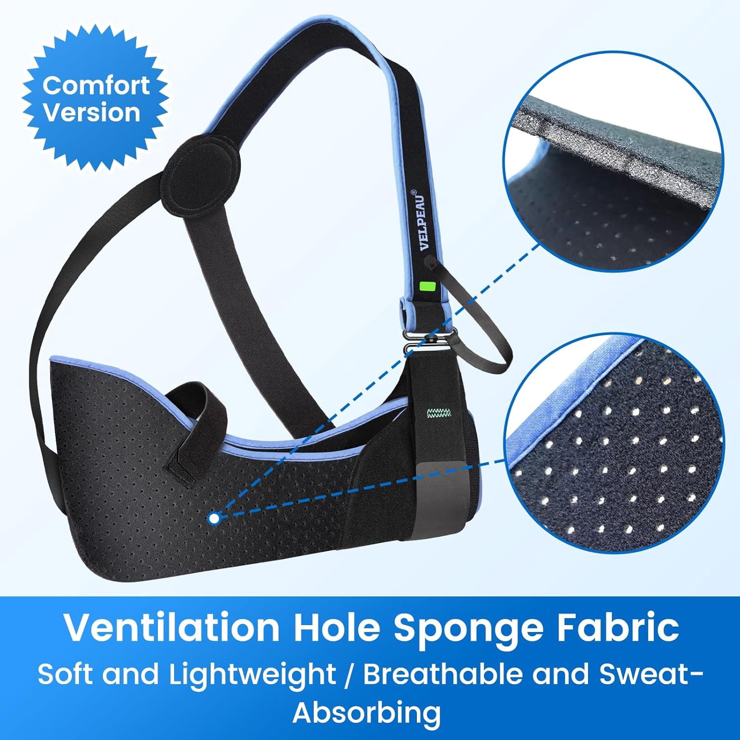 Velpeau Arm Sling Shoulder Immobilizer for Left or Right Arm - Comfortable Relief for Shoulder & Elbow Injury, Rotator Cuff Surgery, Broken Wrist, Hand Fit Men & Women(Comfort type,XXL)