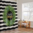 thumbnail image 4 of Graduate Season Shower Curtain, Congrats Grad Bachelor's Cap Leaf Wreath Black Stripes Waterproof Shower Curtain Set with 12 Hooks Lightweight Bath Curtains Fabric Bathroom Decor 36x72 Inches, 4 of 9