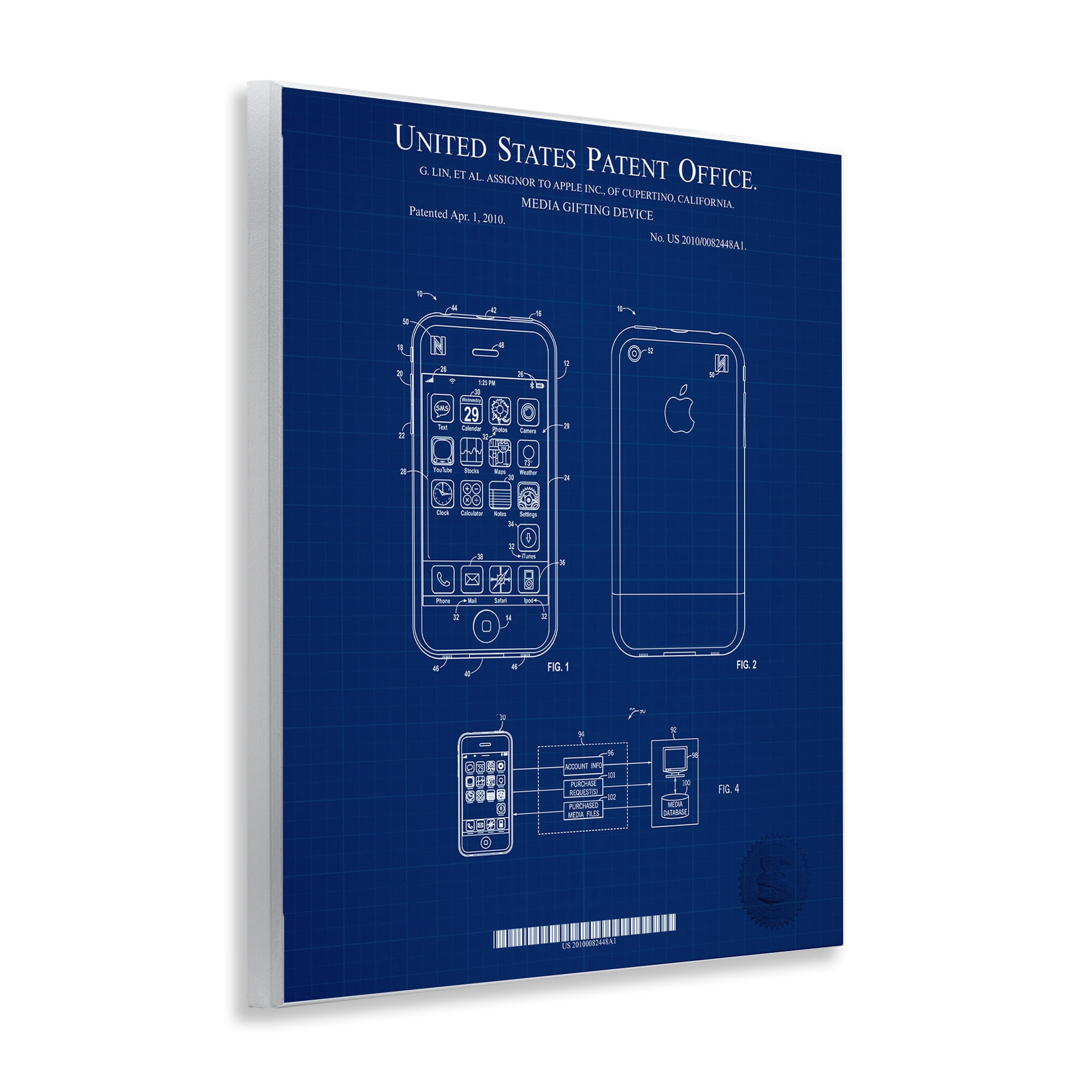 Stupell Industries Cell Phone Blueprint Typography Painting Unframed Art Print Wall Art, 11 x 14