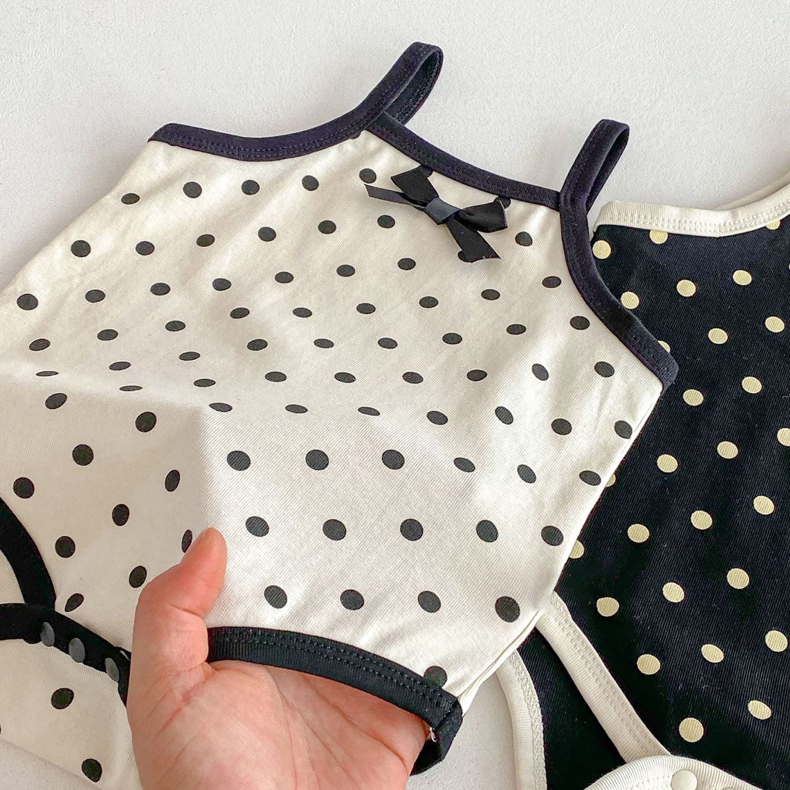 TrendOFT Summer Wear Baby Rompers Spaghetti Strap Sleeveless Thin Bow Tie Cute For Newborn Infant Baby Girls Wear Baby Onesies