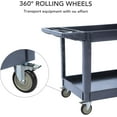 thumbnail image 5 of Yeshouse Utility Service Cart, 2 Tier Rolling Tool Cart with Wheels, 500 LBS Capacity Heavy Duty Utility Cart, Mobile Service Cart for Garage, Office, Restaurant and Warehouse, 5 of 8