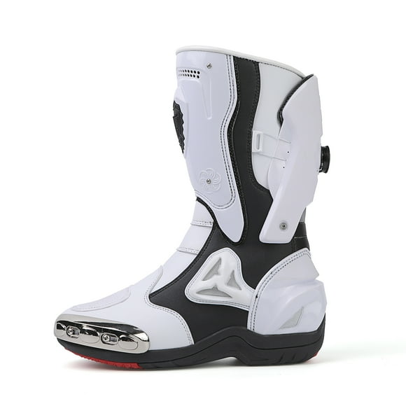 JG WOLVES - Motorcycle Boots - All-Season Comfort & Adventure - Waterproof Touring & Off-Road Riding Shoes - For Men & Women,Black-white,39