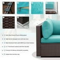 thumbnail image 6 of RADIATA 9 Pcs Outdoor Wicker Furniture with Fire Pit Table Espresso/Aqua, 6 of 12