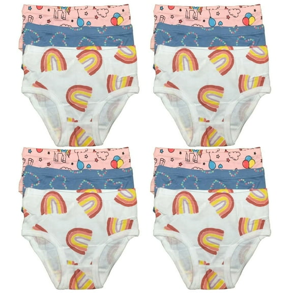 12 Packs Toddler Little Girls Underwear Brief Cotton Panties Size 2T 3T 4T 5T 6T
