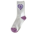 thumbnail image 3 of Viluyesy Crew Socks for Womens, Fashion Hearts Breathable Soft Comfy Cotton Mid-Tube Socks Purple, 3 of 6