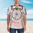 thumbnail image 2 of Susaid Dreamcatcher With Owl Print Short Sleeve Shirts Button Down Casual Shirts Summer Beach Aloha Button Down Short Sleeve for Men ,Medium, 2 of 7