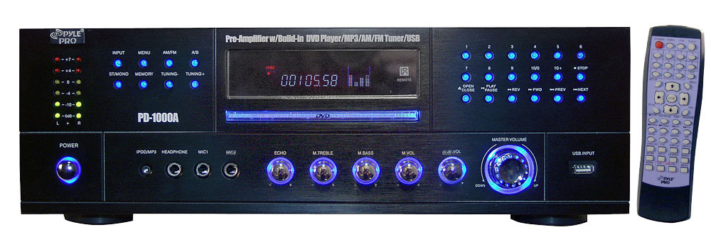 Pyle Home Theater Preamplifier Receiver, Audio/Video System, CD/DVD ...