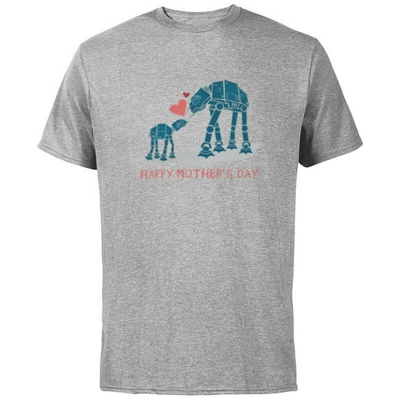 Star Wars AT-AT Walkers Happy Mother's Day - Short Sleeve Cotton T-Shirt for Adults - Customized-Athletic Heather