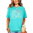 thumbnail image 5 of He Is Risen Christian Shirt for Women - Pearl Bow Easter Faith Graphic Tee Seafoam Shirt Adult 2X-Large, 5 of 7