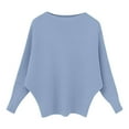 thumbnail image 4 of Arlun Women's Long Sleeve Sweaters Boat Neck Batwing Sleeves Ribbing Knitted Pullovers Tops Solid Color Loose Fit Soft Comfortable Casual Sweaters for Women Sky Blue XXL, 4 of 4