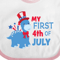 thumbnail image 4 of Inktastic My First 4th of July with Dinosaur Boys or Girls Baby Bib, 4 of 4
