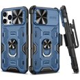 thumbnail image 1 of Funda para teléfono VEGO iPhone 13 Pro Max de 6.7 pulgadas con clip para cinturón, azul, 1 of 9
