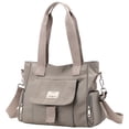 thumbnail image 2 of Bolsa de hombro de nailon para mujer, de compras de gran capacidad a la moda para el trabajo (gris) Likrtyny Para Estrenar, 2 of 8