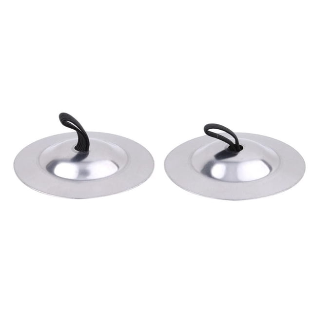 Ounissouiy 1 par de platillos de danza del vientre, reemplazo profesional portátil, Mini platillos decorativos, accesorios para instrumentos de Juguetes Educativos Plata
