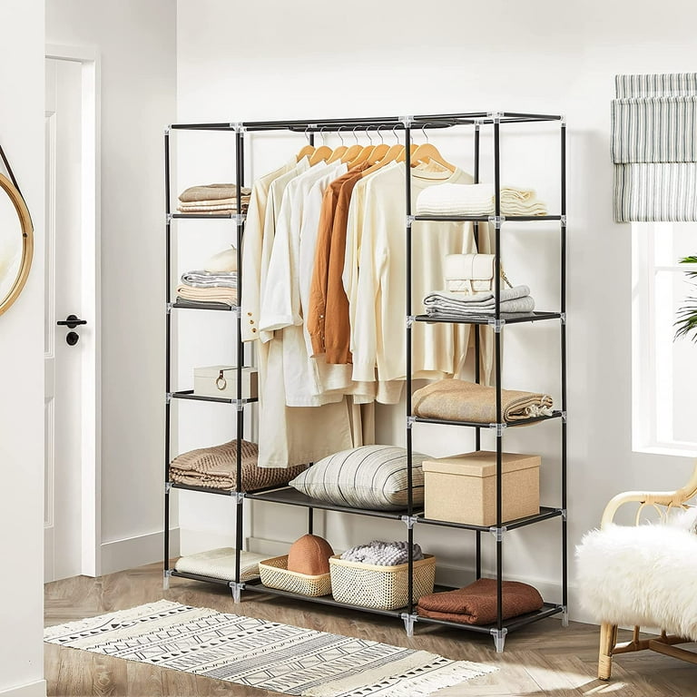 Portable Heavy Duty Clothes Closet Wardrobe Storage Organizer With