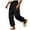 Black, variant on Mgmyaa Men's Cargo Pants Solid Drawstring Elastic Waist Casual Pants with Pockets
