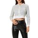 thumbnail image 5 of CHAQUETA BOMBER CORTA CON CREMALLERA Y LENTEJUELAS INSPIRADA EN CHIC PARA MUJERES L Blanca, 5 of 7