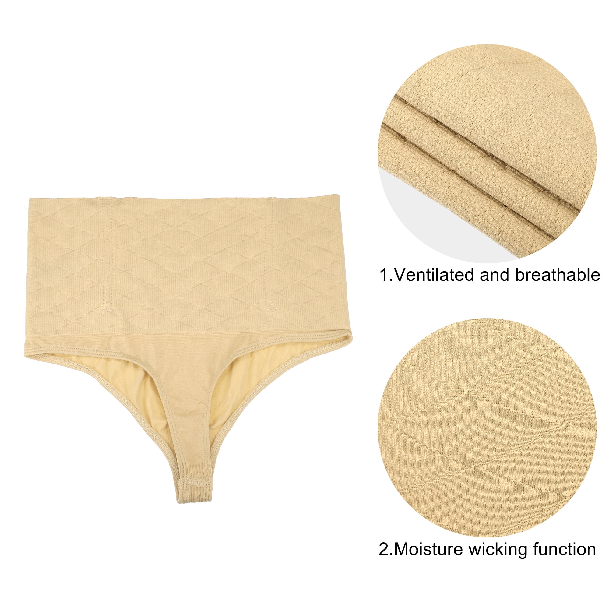 Unique Bargains Women Slimming Body Shaping Tummy Control Shapewear L Beige