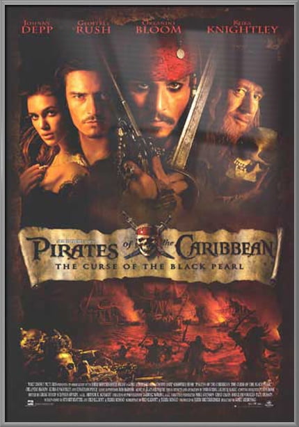 B-241 Map Of Pirates Of The Caribbean Classic Movie 18 24x36 27x40 Fabric Poster