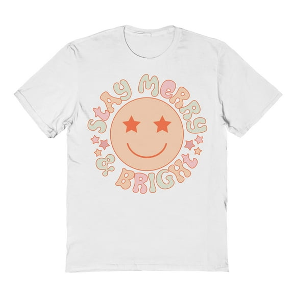Haywood & Main Stay Merry & Bright Graphic White Men's Cotton T-Shirt