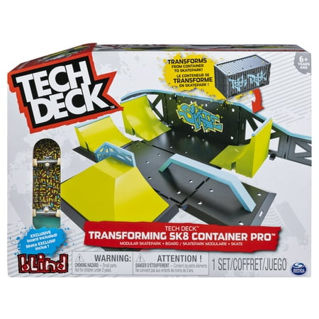 Tech Deck, Transforming SK8 Container Pro Modular Skatepark and Board, for Ages 6 and Up (Edition May