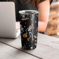 thumbnail image 4 of 20oz Tumblers Black Halloween Dancing Skeletons Stainless Steel Vacuum Insulated Double Wall Travel Tumbler Cups Mug with Lid and Straw,Cleaning Brush for Cold & Hot Drinks, 4 of 7