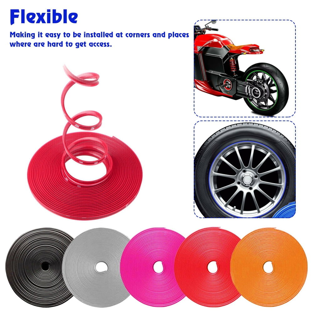 EIMELI 26 FT Car Wheel Hub Sticker Arc Rim Edge Protector Rubber Anti Scratch Tire Protection Ring Strip For Automobile