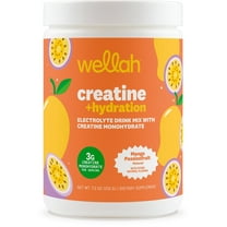 Wellah Creatine Hydration Powder (Mango Passionfruit) 30 Servings - Electrolyte Drink Mix with 3g of Creatine Monohydrate