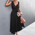 thumbnail image 6 of USSUMA Beach Dresses for Women Casual Summer High Slit Loose Flowy Maxi Long Sun Dress Solid Sleeveless Plus Sundresses V Neck Vacation Dress Wedding Guest, 6 of 8