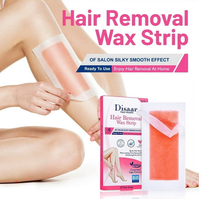 DisaarTuo Wax Strips - DIY Hair Removal for All Body Parts - 12 Boxes, 20 Strips/Box (Sensitive Skin)