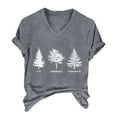 thumbnail image 4 of Tittly Womens T Shirts Tops for Women Trendy Casual Short Sleeve Tops for Women Fir Short Sleeve V Neck Top For Women Gray, 4 of 4