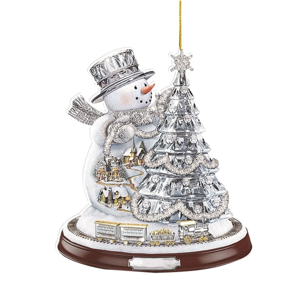 Adornos colgantes - Colgante acrílico de muñeco de nieve para árbol de Navidad / ventana (4) Tmvgtek Libre de BPA