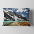 thumbnail image 2 of Designart Bright Sky and Blue Mountain Lake - Landscape Printed Throw Pillow - 12x20, 2 of 5