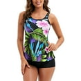thumbnail image 6 of Womens Boyshort Swim Bottoms Tankini Bathing Suits for Women Two Pieces Tummy Control Swimsuit Fashion Floral Printed Plus Size Swimwear Suit Plus Size Womens Swim Shorts, 6 of 7