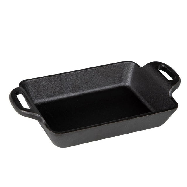 Sarten De Hierro Fundido 19 Cm Con Asas Rectangular Cocina negro