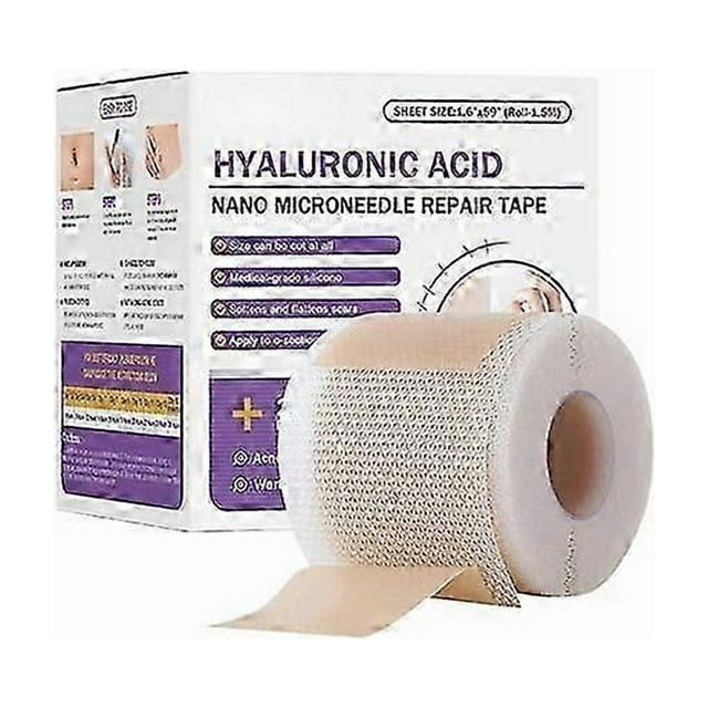 Hyaluronic Acid Nano Microneedle Repair Tape, Silicone Tape For Scars, Extra Long Scar Sheets for C-Section, Reusable Medical Grade Silicone Scar Tape