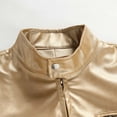 thumbnail image 7 of Herrnalise Men's Fashion Autumn Men's Leather Jackets Casual Tops Coats Gold, 7 of 7