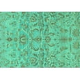 thumbnail image 1 of Ahgly Company Machine Washable Indoor Rectangle Abstract Turquoise Blue Modern Area Rugs, 7' x 9', 1 of 4