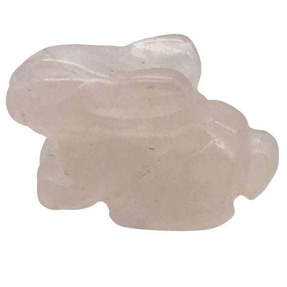 Hoppy Carved Rose Quartz Bunny Rabbit Figurine | 22x12x10mm | Pink | 1 Figurine