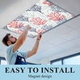 thumbnail image 6 of Red Navy Blue Coral Coastal Fluorescent Light Covers, Summer Beach Seaside Nautical Magnetic Light Covers for Ceiling Lights, Fluorescent Ceiling Shade for Classroom Bedroom Office 4x2Ft x 2PCS, 6 of 8