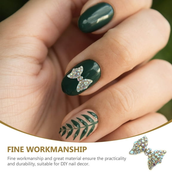 Pretyzoom 10Pcs Bowknot Design Nail Charms Alloy Nail Accessories for DIY Manicure Decor