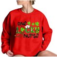 thumbnail image 2 of Qiopertar Mode Femmes Saint-Patrick Décontracté Manches Longues Col Rond Imprimé Chandail en Molleton Dames Hauts Blouse Offres de la Semaine Liquidation Moins de 5$ jusqu'à 90 % de Réduction, 2 of 5