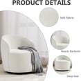 thumbnail image 4 of Swivel Barrel Chair, 360 Degree Swivel Small single Sofa with Wooden Frame and Upholstered, Modern Round Accent Arm Chairs for Indoor, Living Room, Dining Room, Bedroom and Shopping Mall, Ivory, 4 of 8